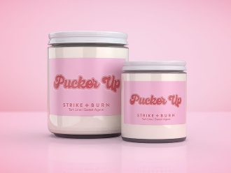Pucker Up candle blends flirty lime sugar and agave candy hearts with playful, kiss-ready vibes.