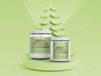 Merry Fucking Christmas family gift 4 oz small jar wholesale on white background - Green Label