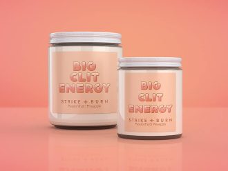 Big Clit Energy bold feminist candle passionfruit pineapple with tropical pleasure-positive humor