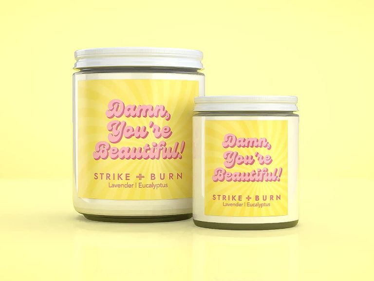 Damn You're Beautiful lavender eucalyptus empowerment candle  with calming spa vibes daily affirmation