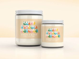 Happy Fucking Birthday celebration candle vanilla cream sugar  with birthday cake scent party vibes
