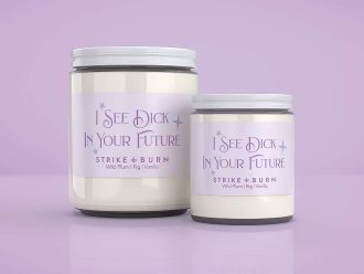 I See Dick In Your Future bestselling plum fig vanilla  bachelorette candle with mystical fortune teller vibes