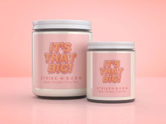 It's That Big bold bachelor candle crisp pear apple bourbon with fantasy-sized Big Energy vibes
