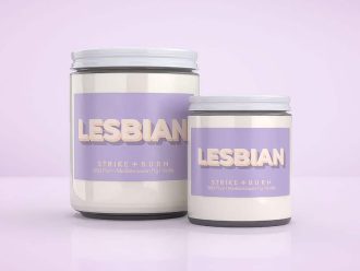 Lesbian LGBTQ pride candle wild plum fig vanilla with seductive  authentic living celebration vibes