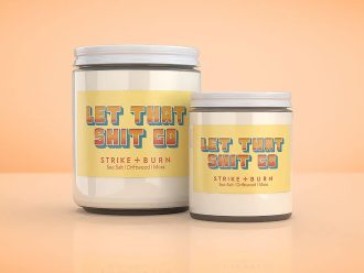Let That Shit Go coastal spa candle fresh sea salt driftwood  moss with ocean therapy release vibes