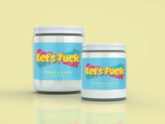 Let's Fuck bold couples candle sea salt aloe scent with wild AF direct message for passion