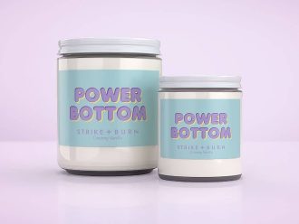 Power Bottom gay pride candle extra creamy vanilla with swoon-worthy spotlight-stealing energy