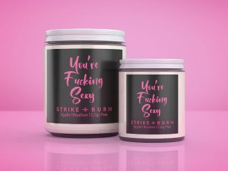 You're Fucking Sexy confidence bourbon candle apple pear with alluring seductive birthday energy