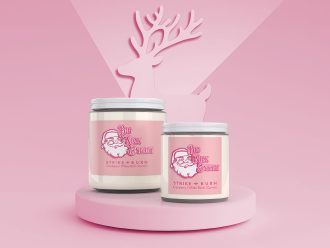 Big Nick Energy funny Christmas candle with cranberry birch currant scent in glass jar