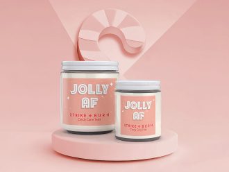 Jolly AF Candle | Christmas Candy Cane Twist